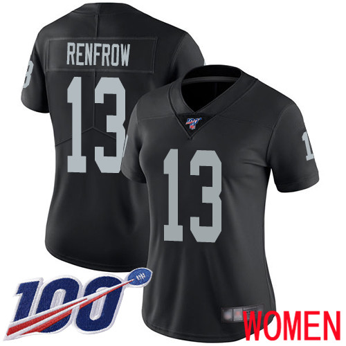 Oakland Raiders Limited Black Women Hunter Renfrow Home Jersey NFL Football #13 100th Season Jersey->women nfl jersey->Women Jersey